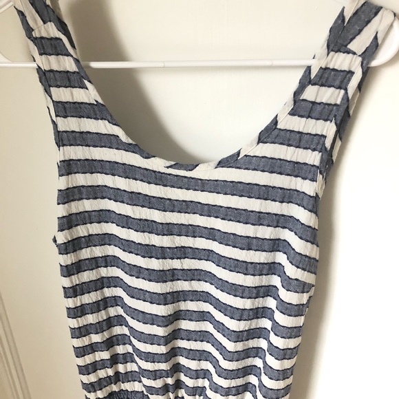 Madewell Blue White Striped Romper Medium M Beach Summer Spring - Picture 7 of 15